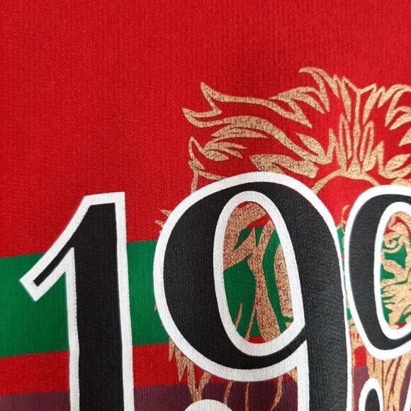 Divided by H&M | 1990 Gold Lion Print Crop Long Slv Crewneck Pullover Top Red M - Picture 8 of 16